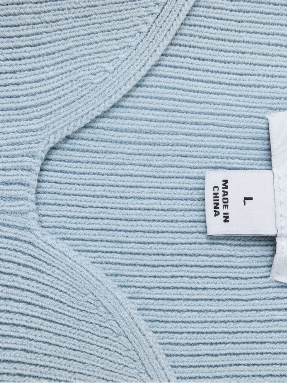 REISS Light Blue Ribbed Sweetheart Neckline Knit Tank Top | Size Large (L) - Picture 3 of 3